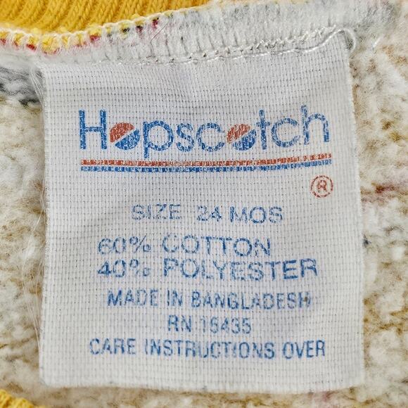 HOPSCOTCH VINTAGE FOOTBALL TODDLER CREWNECK SWEATSHIRT – SIZE 24 MONTHS – YELLOW - Picture 7 of 8